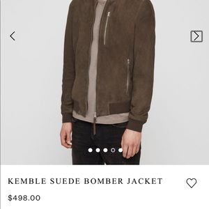 All Saints Kemble Suede Slim-Fit Bomber Jacket